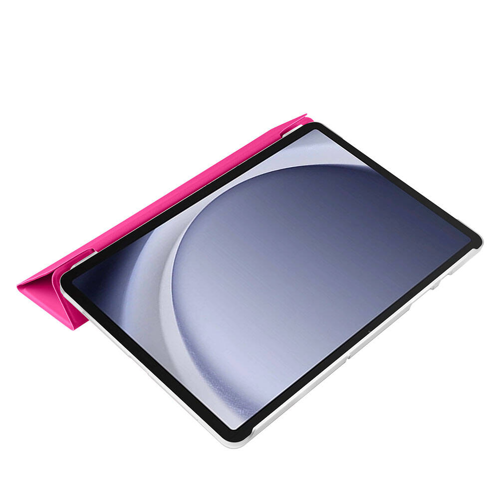 Galaxy Tab A9 Plus Zore Smart Cover Standlı 1-1 Kılıf Pembe Koyu