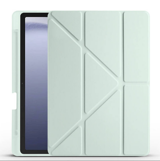 Galaxy Tab S10 Lite Kılıf Zore Tri Folding Kalem Bölmeli Standlı Kılıf Yeşil