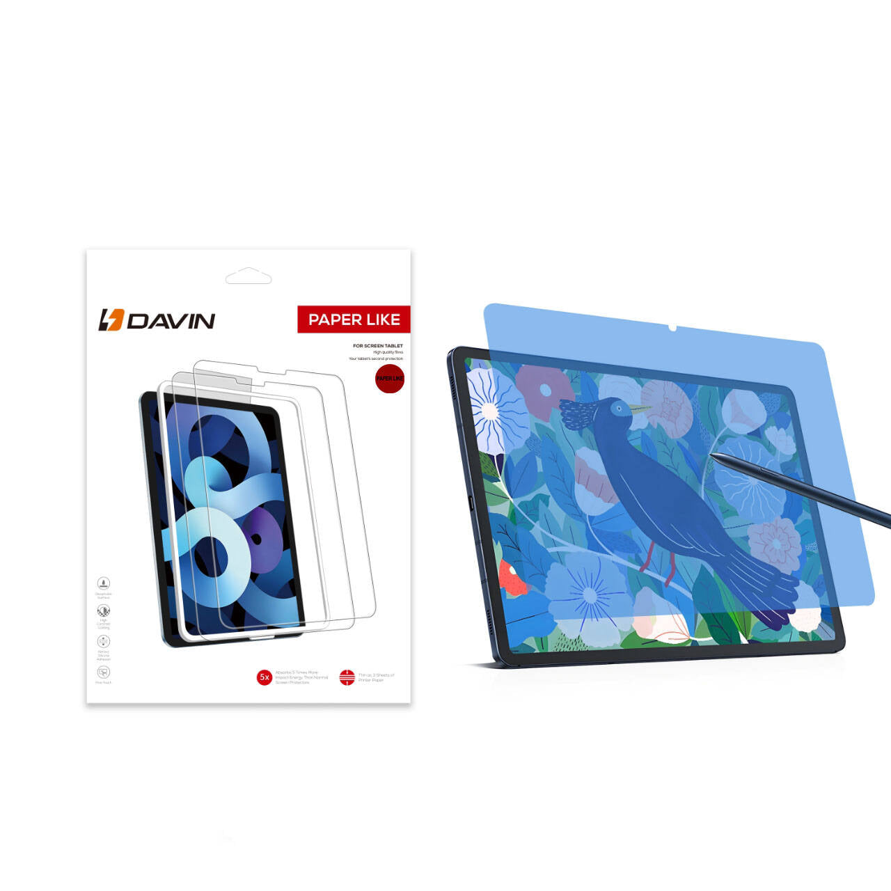 Galaxy Tab S10 Plus Kağıt Hisli Mat Davin Paper Like Tablet Ekran Koruyucu Renksiz