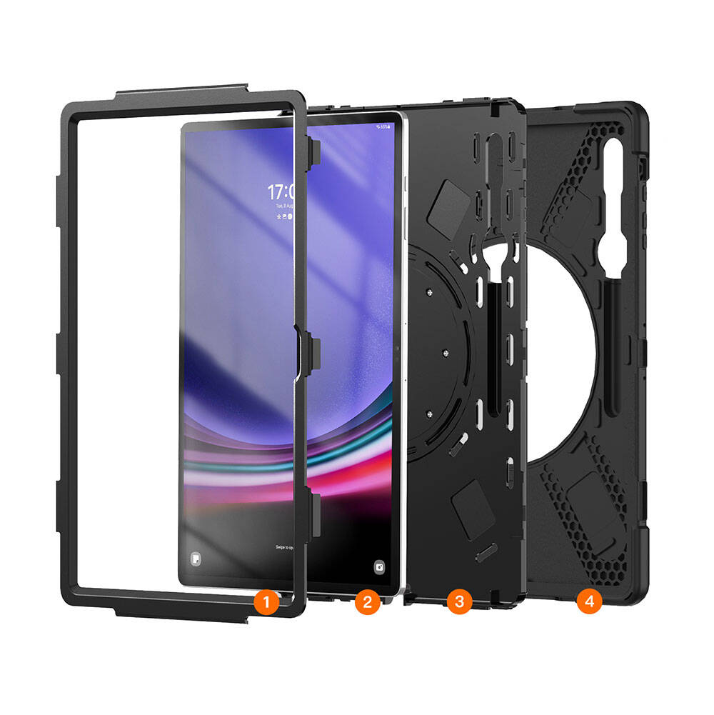 Galaxy Tab S10 Ultra Zore Defender Tablet Silikon Siyah