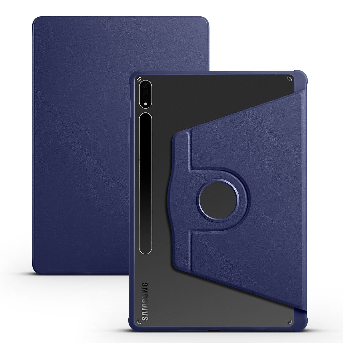 Galaxy Tab S7 FE LTE (T737-T736-T733-T730) Kılıf Zore Termik Kalem Bölmeli Dönebilen Standlı Kılıf Lavendery Gray