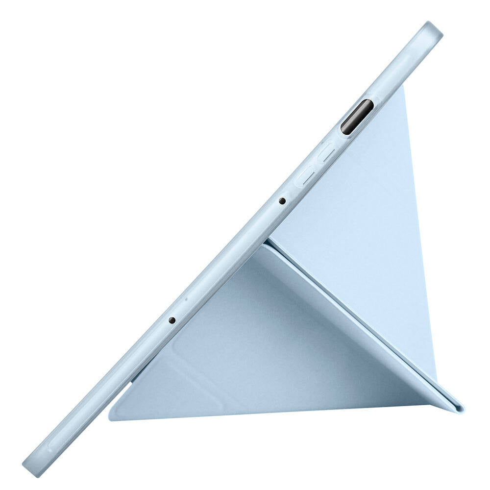 Galaxy Tab S9 FE Kılıf Zore Tri Folding Kalem Bölmeli Standlı Kılıf Gri