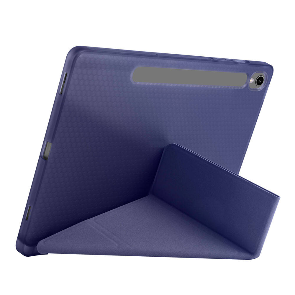 Galaxy Tab S9 FE Kılıf Zore Tri Folding Kalem Bölmeli Standlı Kılıf Gri