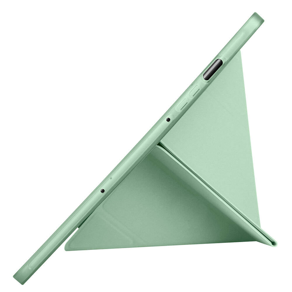 Galaxy Tab S9 FE Kılıf Zore Tri Folding Kalem Bölmeli Standlı Kılıf Gri