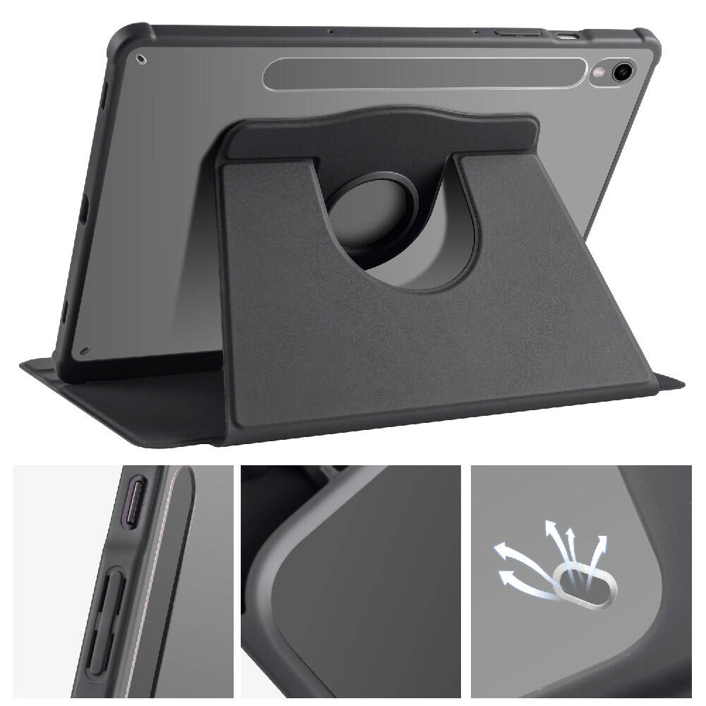 Galaxy Tab S9 Kılıf Zore Termik Kalem Bölmeli Dönebilen Standlı Kılıf Lacivert