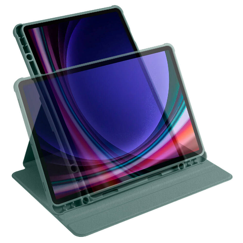 Galaxy Tab S9 Kılıf Zore Termik Kalem Bölmeli Dönebilen Standlı Kılıf Siyah