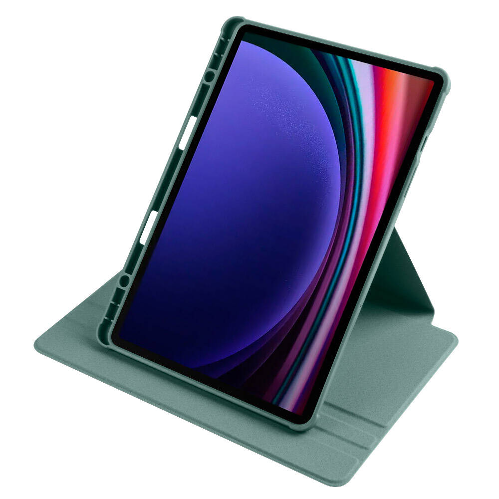 Galaxy Tab S9 Kılıf Zore Termik Kalem Bölmeli Dönebilen Standlı Kılıf Siyah