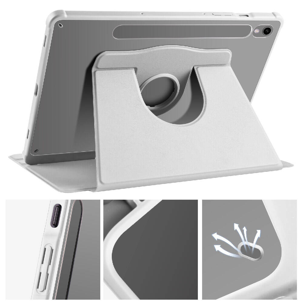 Galaxy Tab S9 Kılıf Zore Termik Kalem Bölmeli Dönebilen Standlı Kılıf Siyah