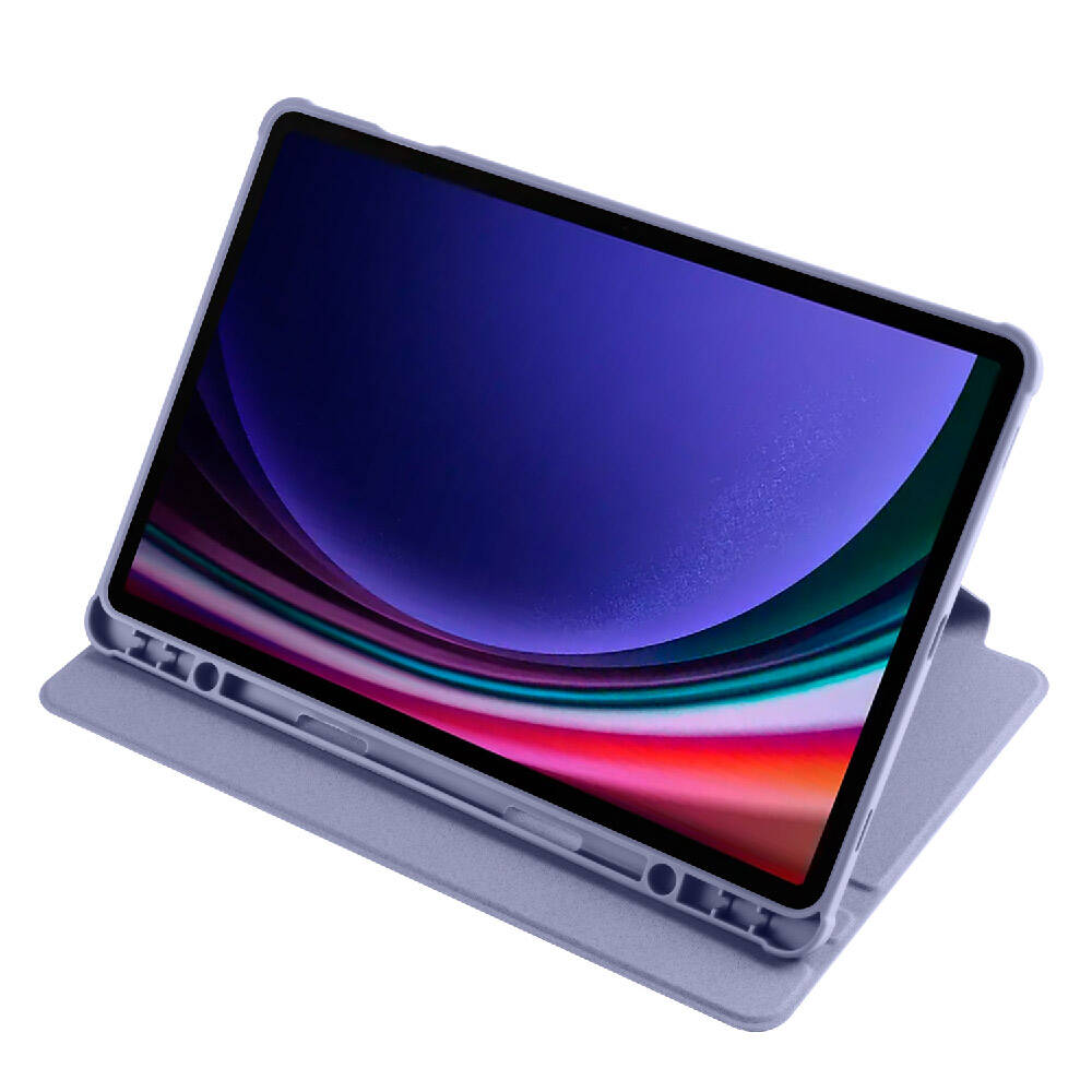 Galaxy Tab S9 Kılıf Zore Termik Kalem Bölmeli Dönebilen Standlı Kılıf Siyah
