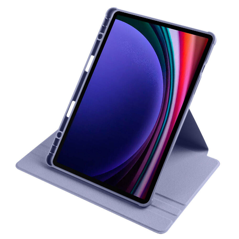 Galaxy Tab S9 Kılıf Zore Termik Kalem Bölmeli Dönebilen Standlı Kılıf Siyah