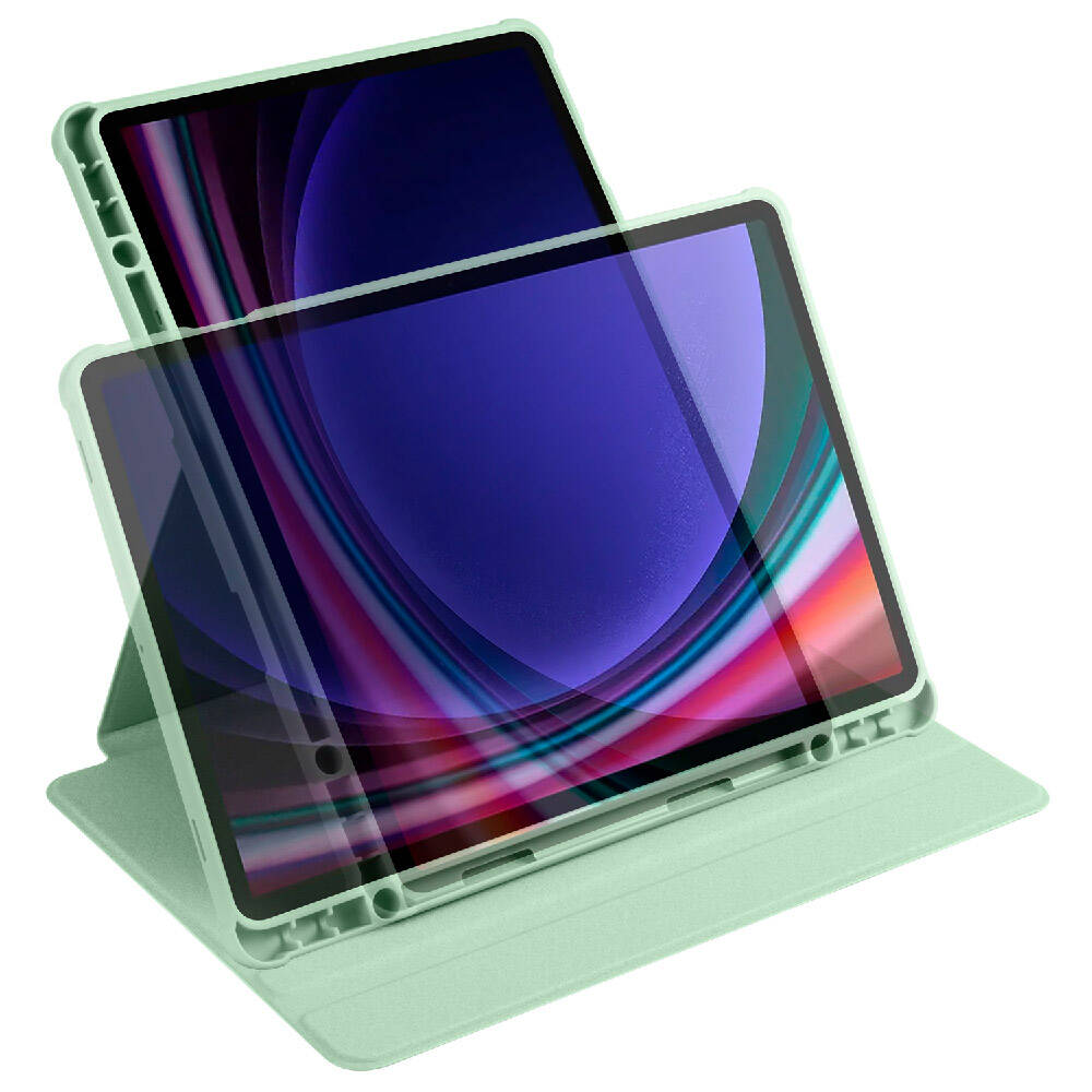Galaxy Tab S9 Kılıf Zore Termik Kalem Bölmeli Dönebilen Standlı Kılıf Siyah