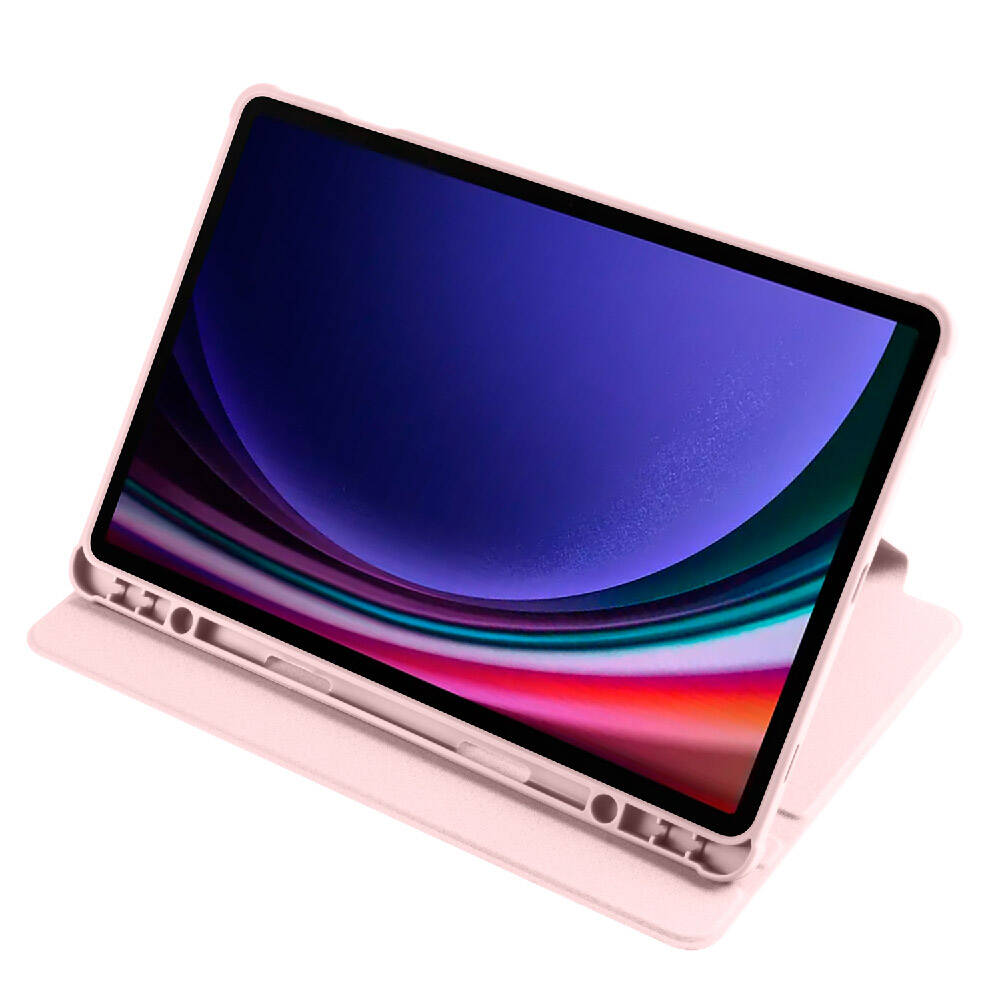 Galaxy Tab S9 Kılıf Zore Termik Kalem Bölmeli Dönebilen Standlı Kılıf Siyah