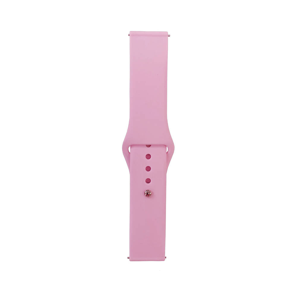 Galaxy Watch 46mm Band Serisi 22mm Klasik Kordon Silikon Strap Kayış Pembe