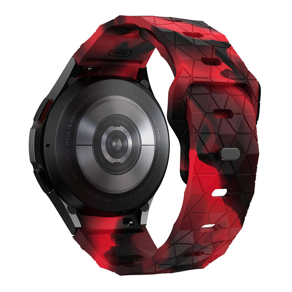 Galaxy Watch 5 40mm Zore KRD-116 20mm Futbol Desenli Spor Tasarımlı Silikon Kordon Beyaz