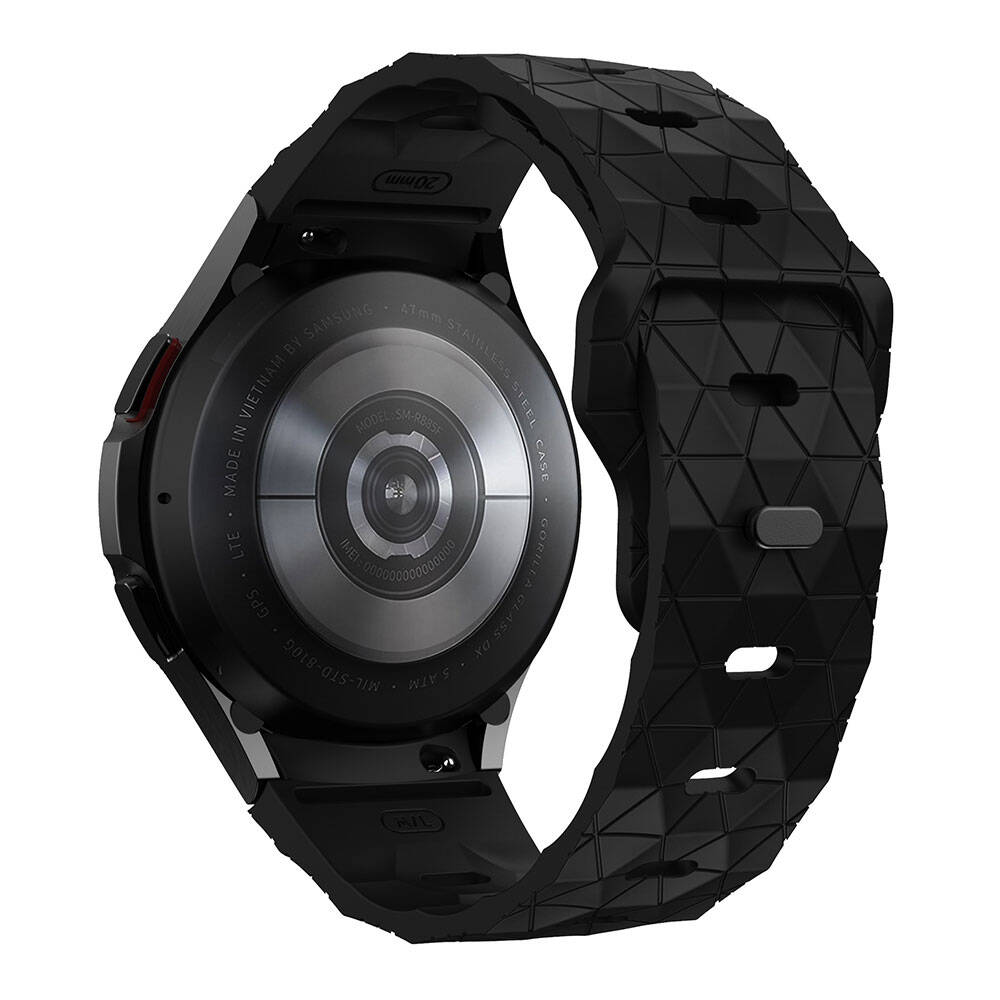 Galaxy Watch 5 40mm Zore KRD-116 20mm Futbol Desenli Spor Tasarımlı Silikon Kordon Beyaz