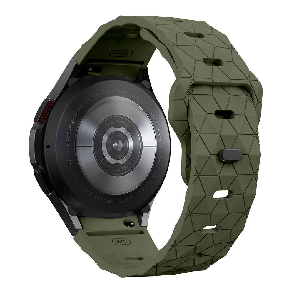 Galaxy Watch 5 40mm Zore KRD-116 20mm Futbol Desenli Spor Tasarımlı Silikon Kordon Beyaz