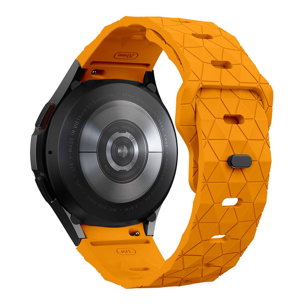 Galaxy Watch 5 40mm Zore KRD-116 20mm Futbol Desenli Spor Tasarımlı Silikon Kordon Beyaz