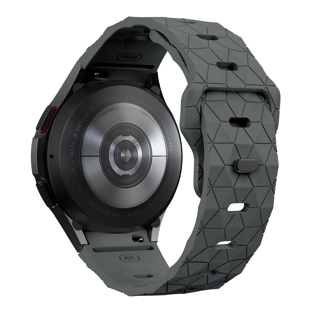 Galaxy Watch 5 40mm Zore KRD-116 20mm Futbol Desenli Spor Tasarımlı Silikon Kordon Beyaz
