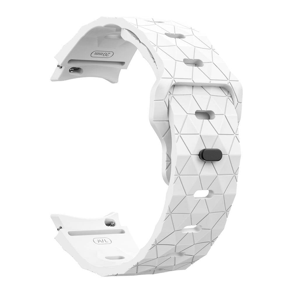 Galaxy Watch 5 40mm Zore KRD-116 20mm Futbol Desenli Spor Tasarımlı Silikon Kordon Beyaz