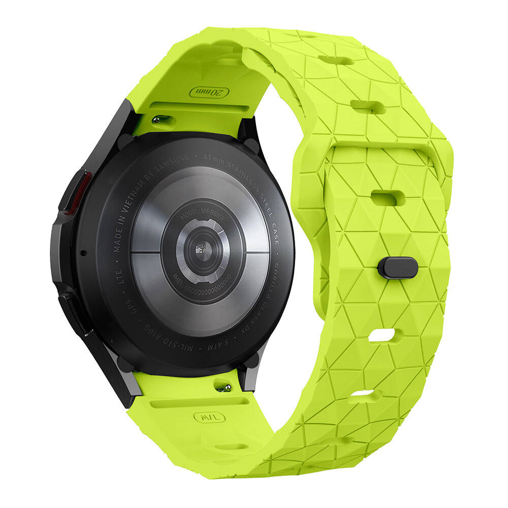 Galaxy Watch 5 40mm Zore KRD-116 20mm Futbol Desenli Spor Tasarımlı Silikon Kordon Beyaz