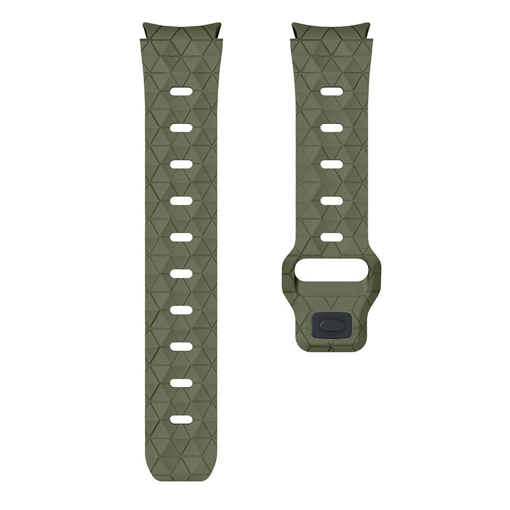 Galaxy Watch 5 44mm Zore KRD-116 20mm Futbol Desenli Spor Tasarımlı Silikon Kordon Gri-Yeşil