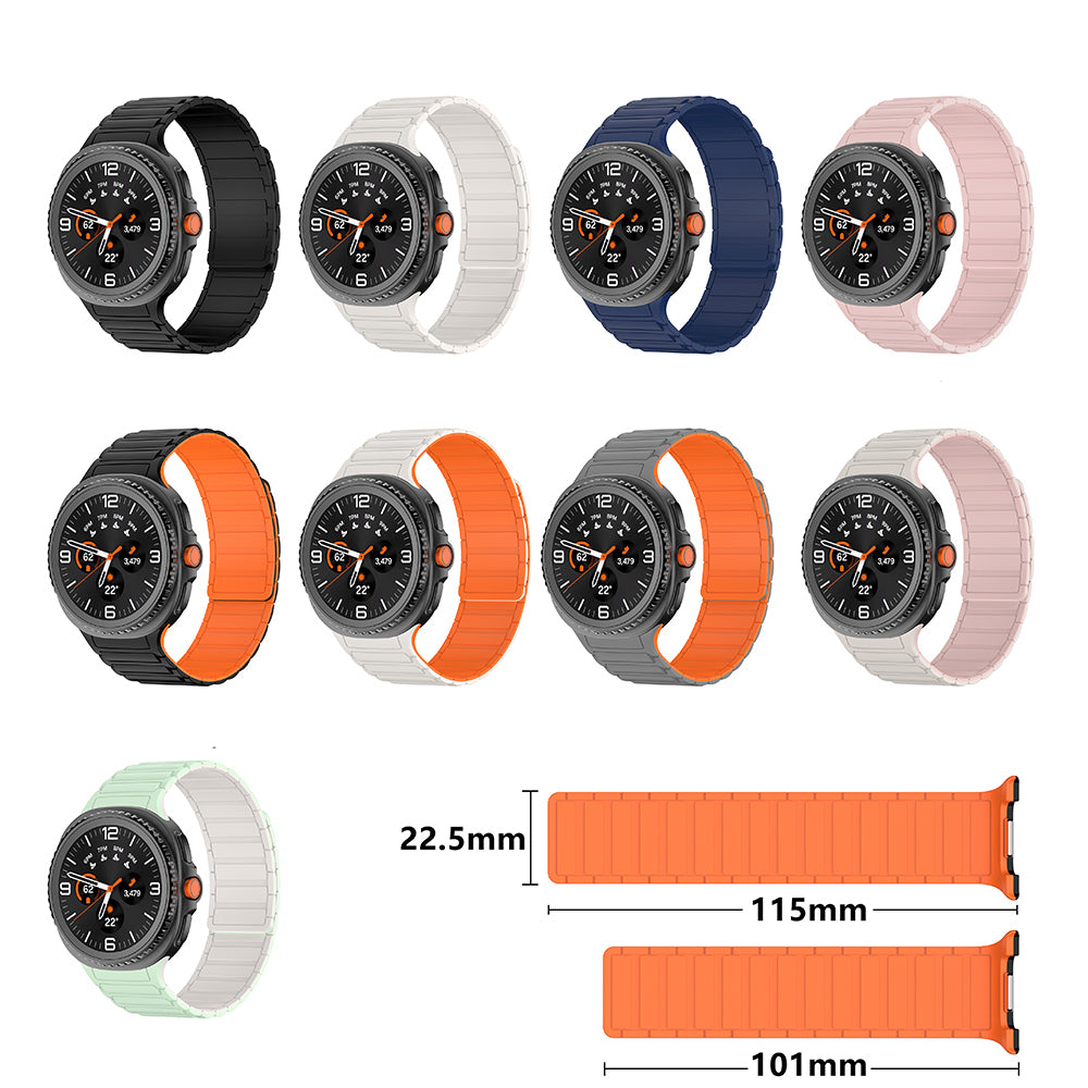 Galaxy Watch 8 Ultra Zore KRD-146 Silikon Kordon Strap Kayış Starlight-Turuncu