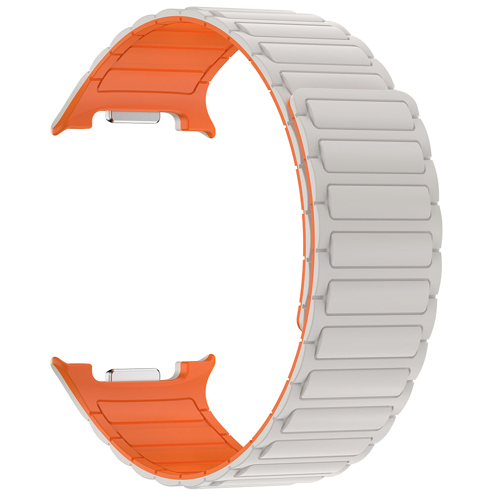 Galaxy Watch 8 Ultra Zore KRD-146 Silikon Kordon Strap Kayış Siyah-Turuncu
