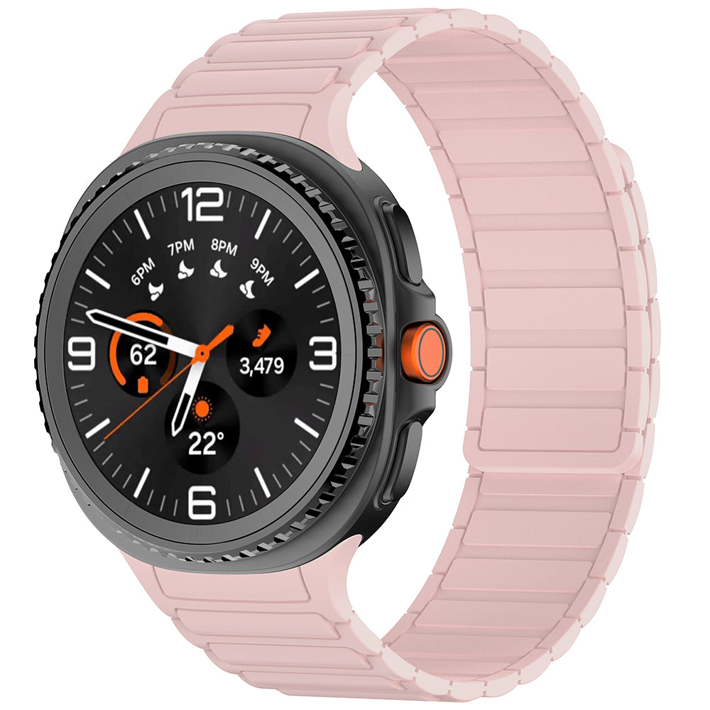 Galaxy Watch 8 Ultra Zore KRD-146 Silikon Kordon Strap Kayış Starlight-Pembe