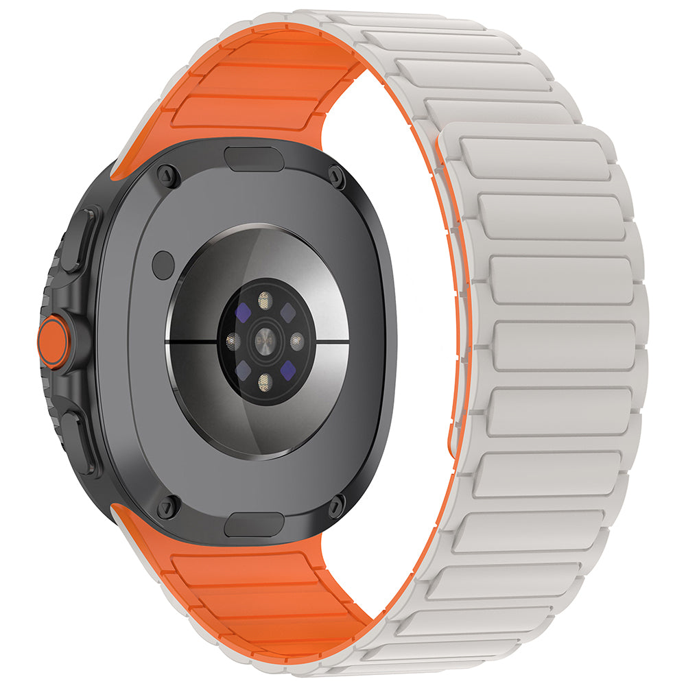 Galaxy Watch 8 Ultra Zore KRD-146 Silikon Kordon Strap Kayış Starlight-Turuncu