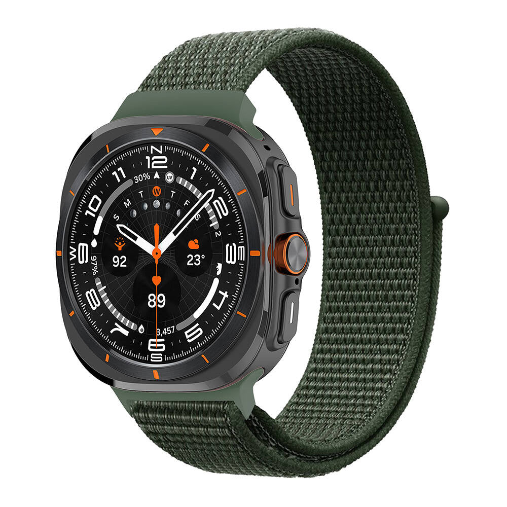 Galaxy Watch Ultra 47mm Zore KRD-03 Hasır Kordon Koyu Yeşil