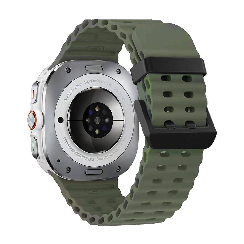 Galaxy Watch Ultra 47mm Zore KRD-118 Tırtıklı Tasarım Silikon Kordon Turuncu