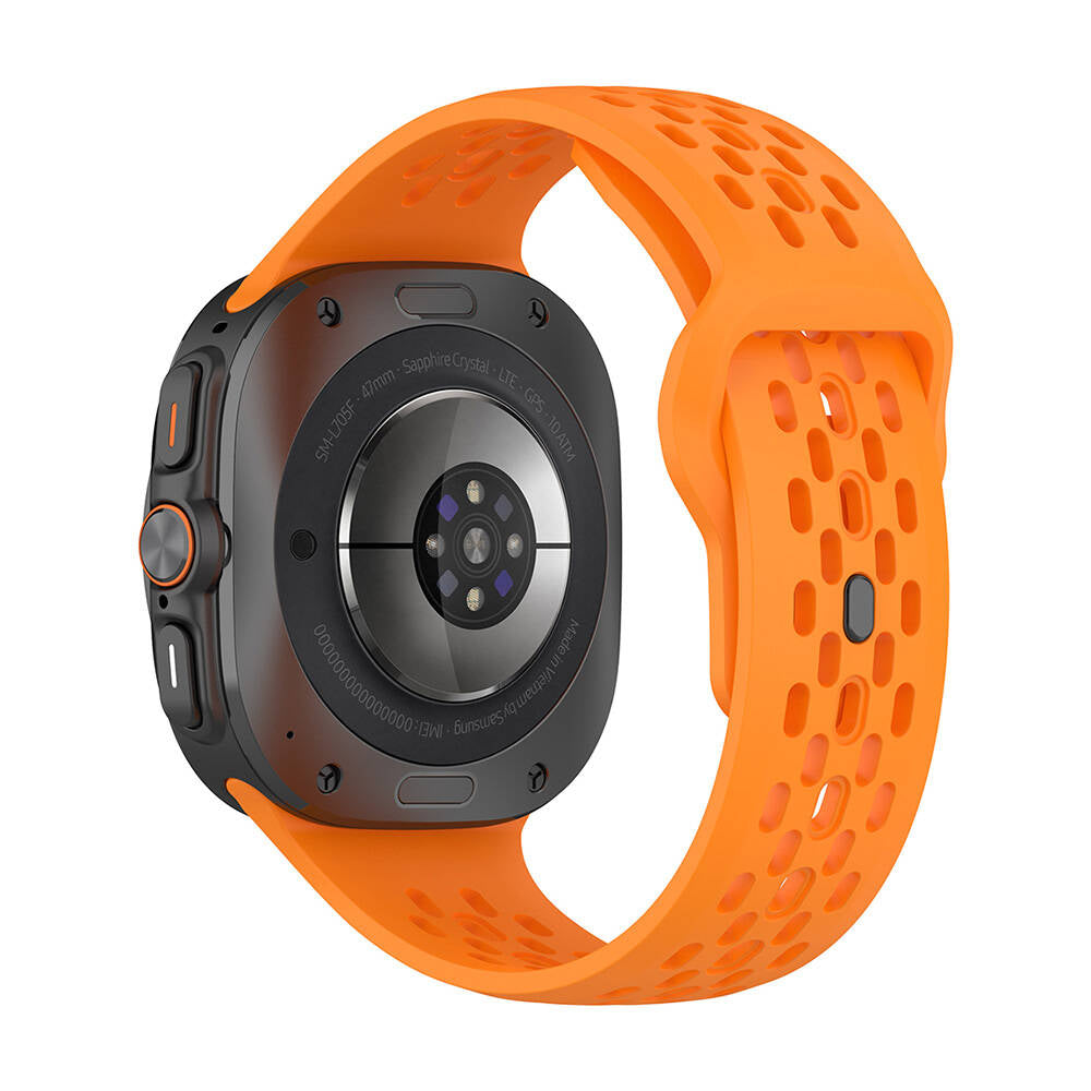 Galaxy Watch Ultra 47mm Zore KRD-119 Delikli Tasarım Silikon Kordon Gri
