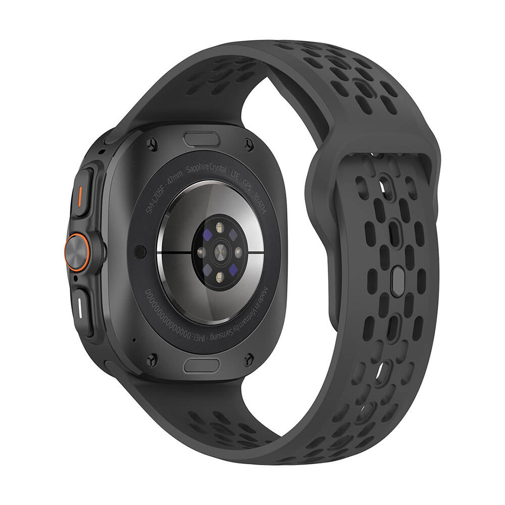 Galaxy Watch Ultra 47mm Zore KRD-119 Delikli Tasarım Silikon Kordon Sarı