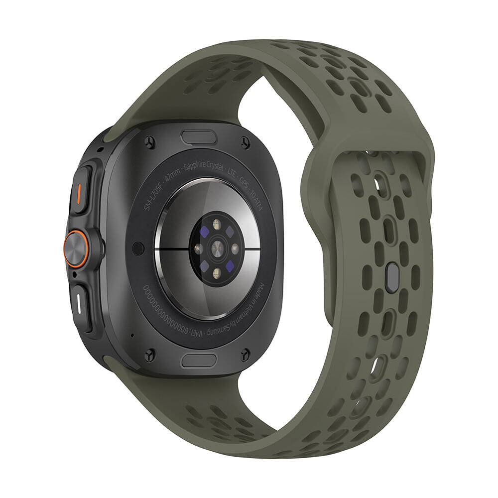Galaxy Watch Ultra 47mm Zore KRD-119 Delikli Tasarım Silikon Kordon Sarı