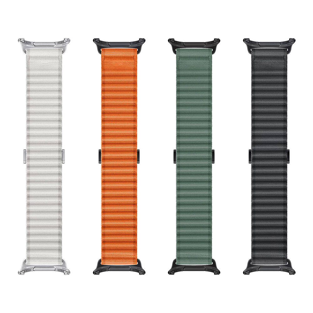 Galaxy Watch Ultra 47mm Zore KRD-120 Naylon Kumaş Hasır Örgülü Kordon Turuncu