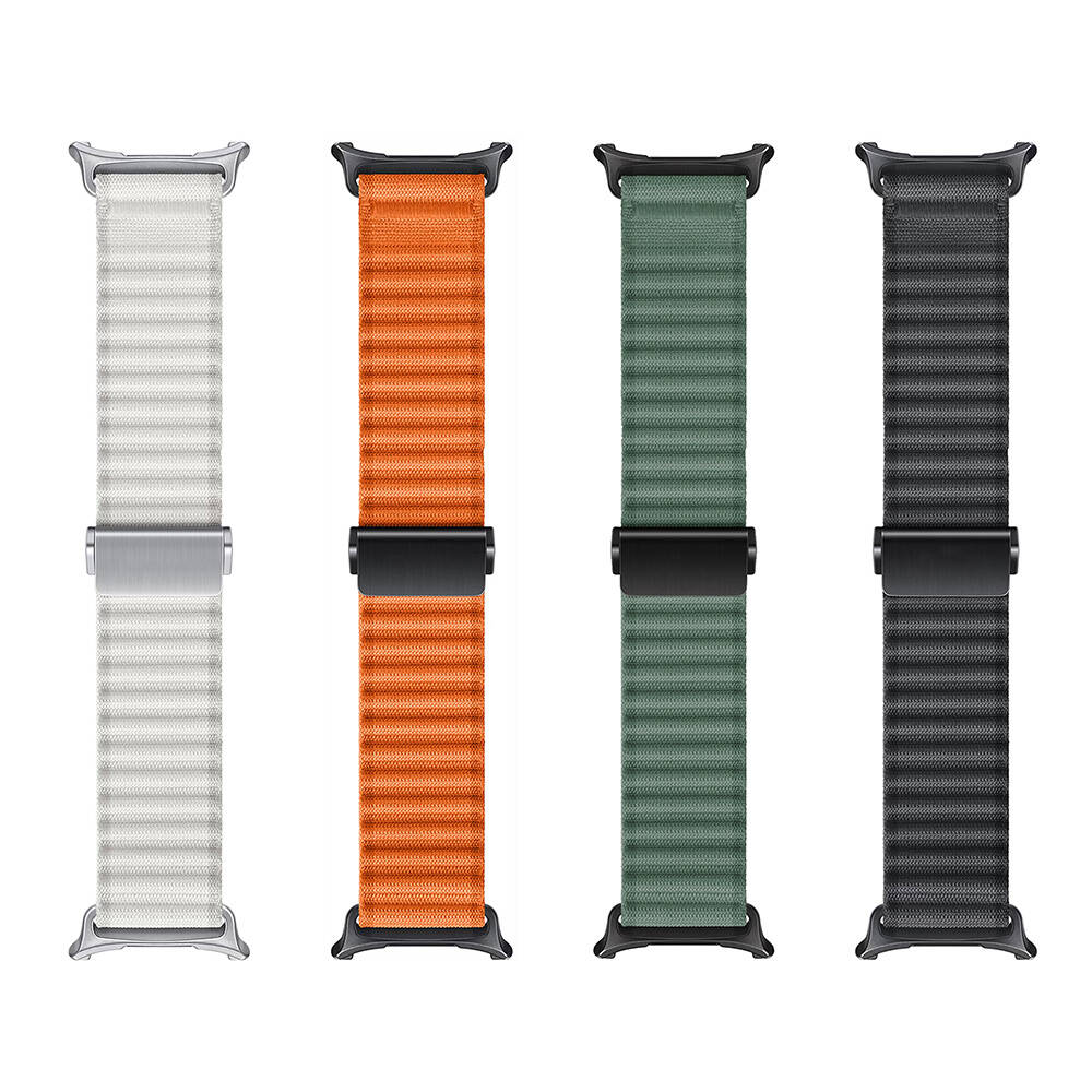 Galaxy Watch Ultra 47mm Zore KRD-120 Naylon Kumaş Hasır Örgülü Kordon Turuncu