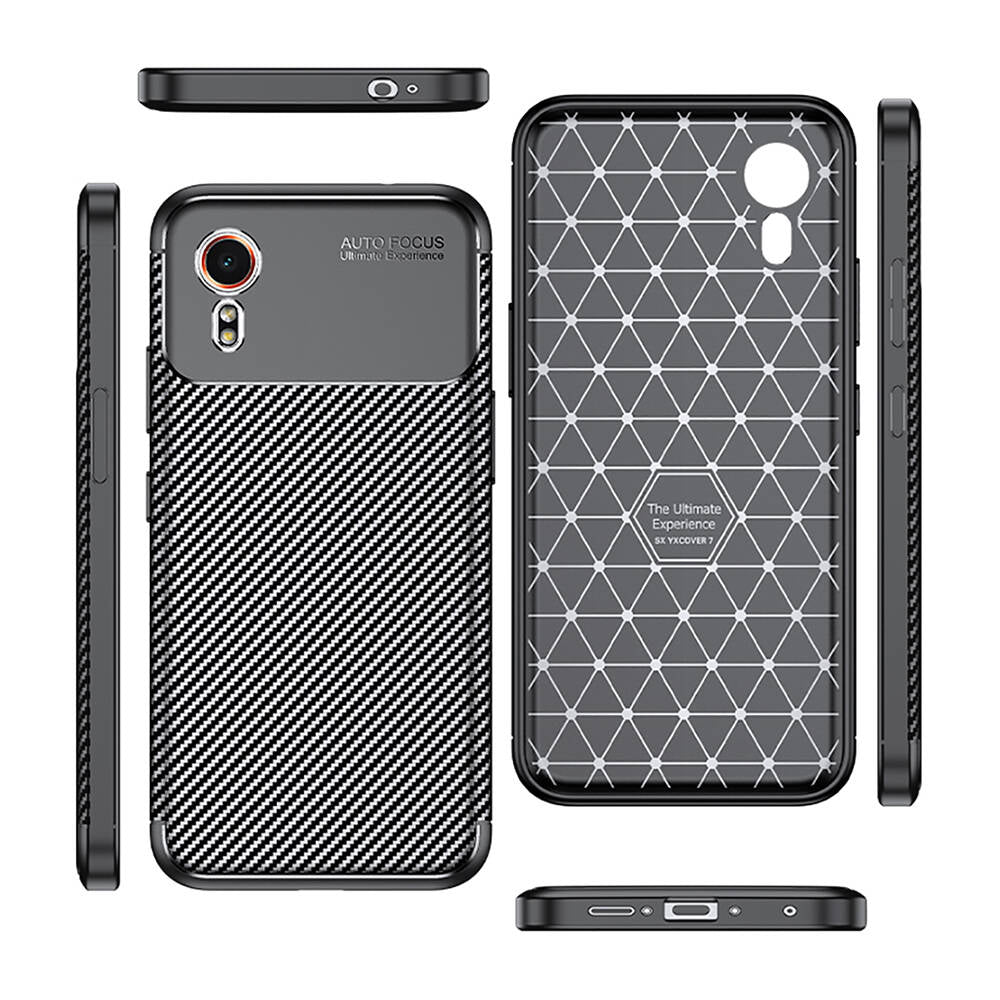 Galaxy Xcover7 Kılıf Zore Negro Silikon Kapak Siyah