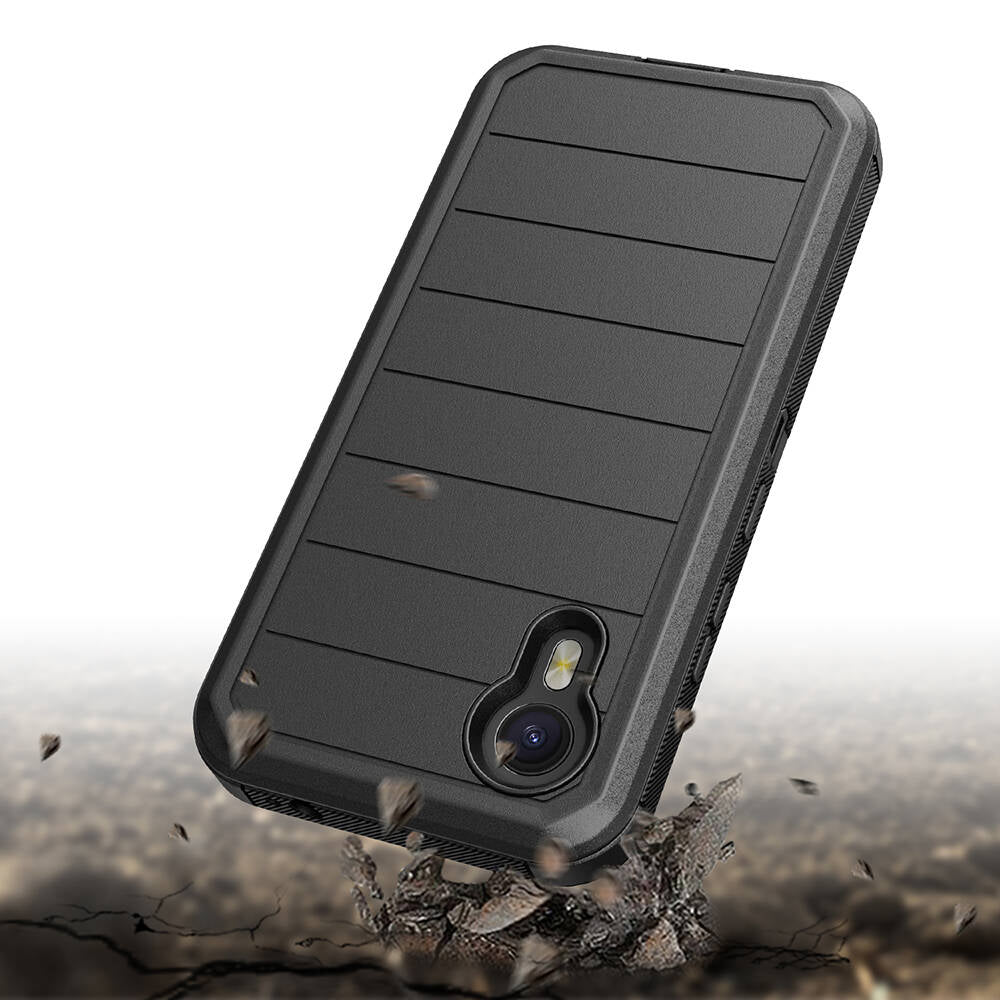 Galaxy XCover7 Pro Kılıf Zore Double Clip Kapak Siyah
