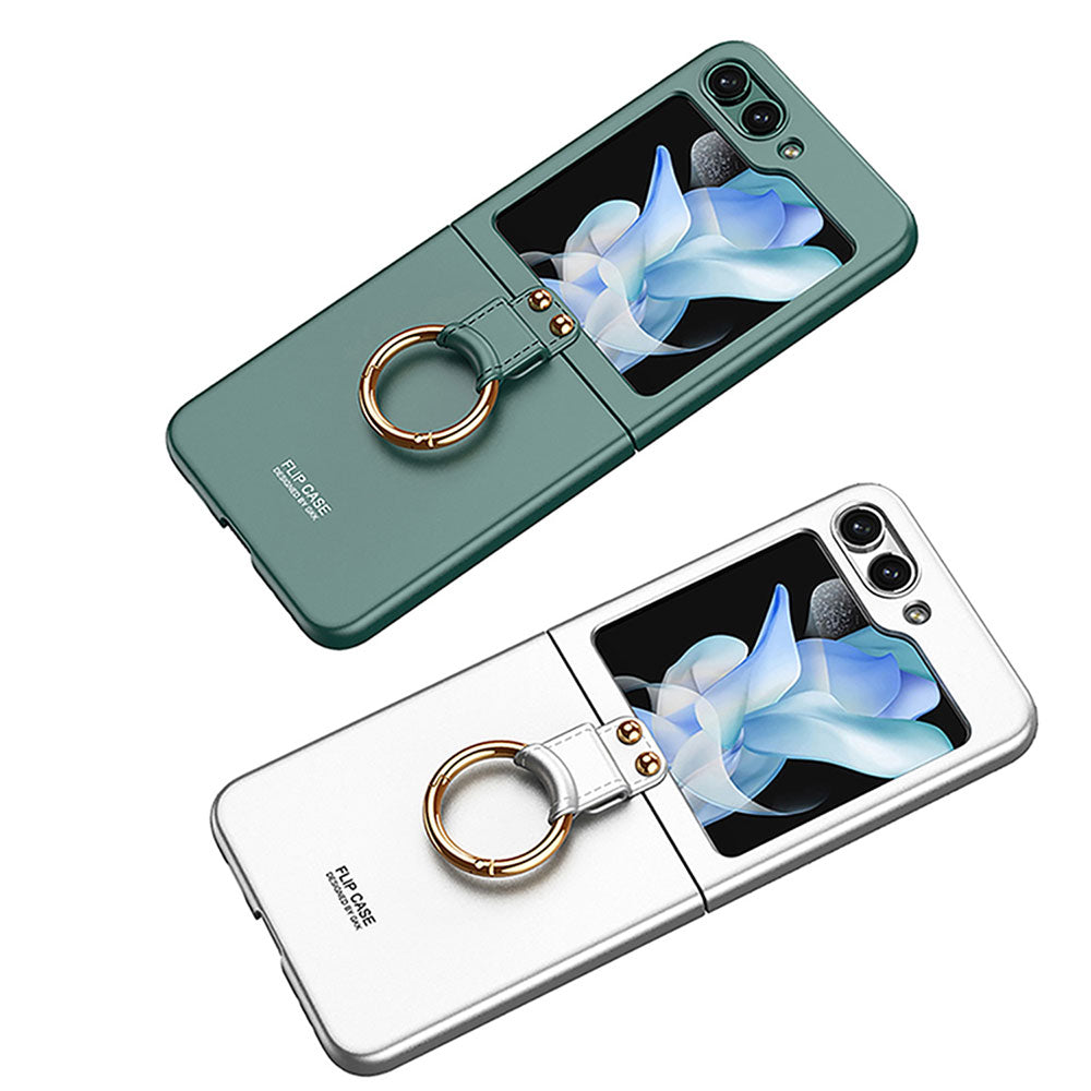 Galaxy Z Flip 5 Kılıf Zore Kıpta Yüzüklü Flip Sert Kapak Mor