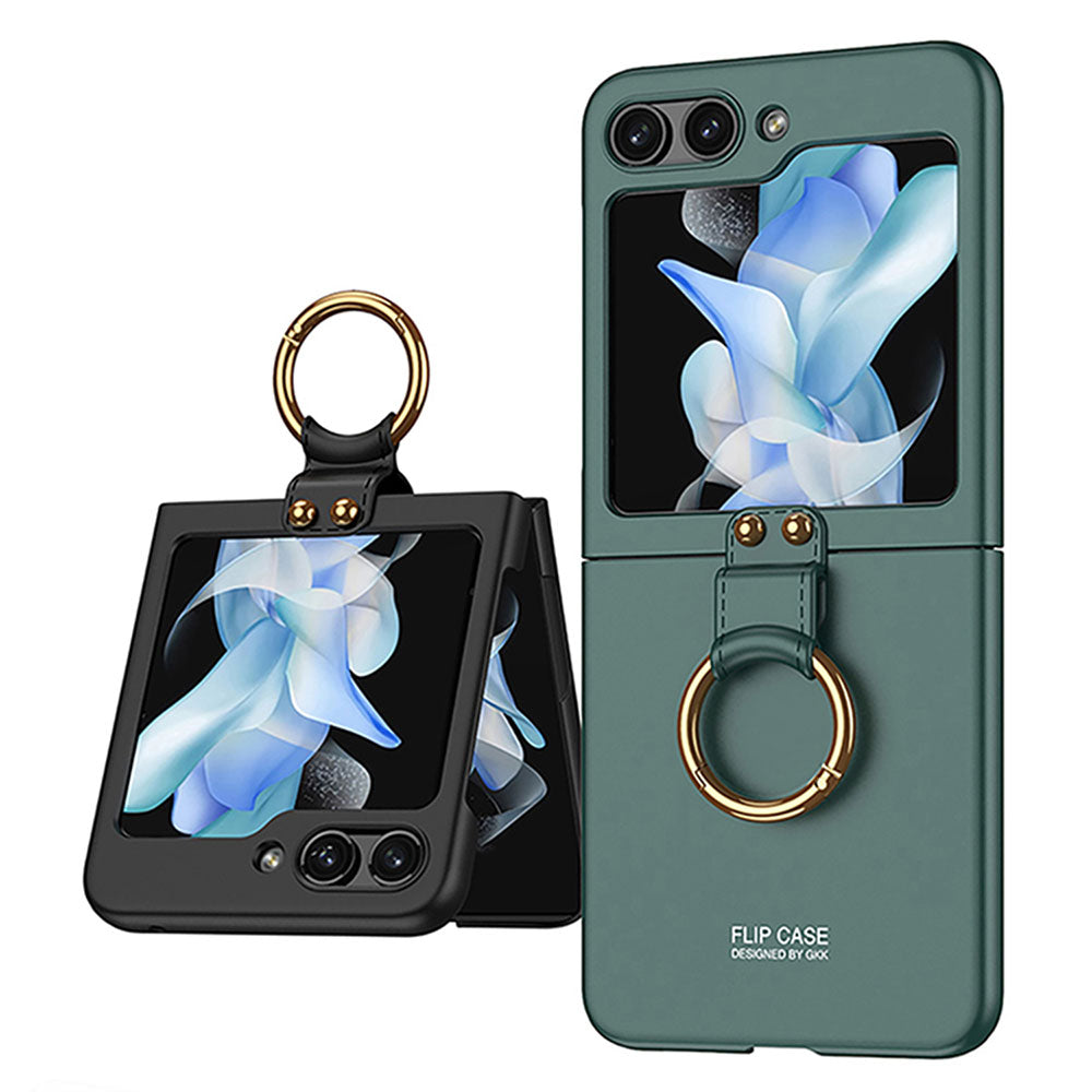 Galaxy Z Flip 5 Kılıf Zore Kıpta Yüzüklü Flip Sert Kapak Gri