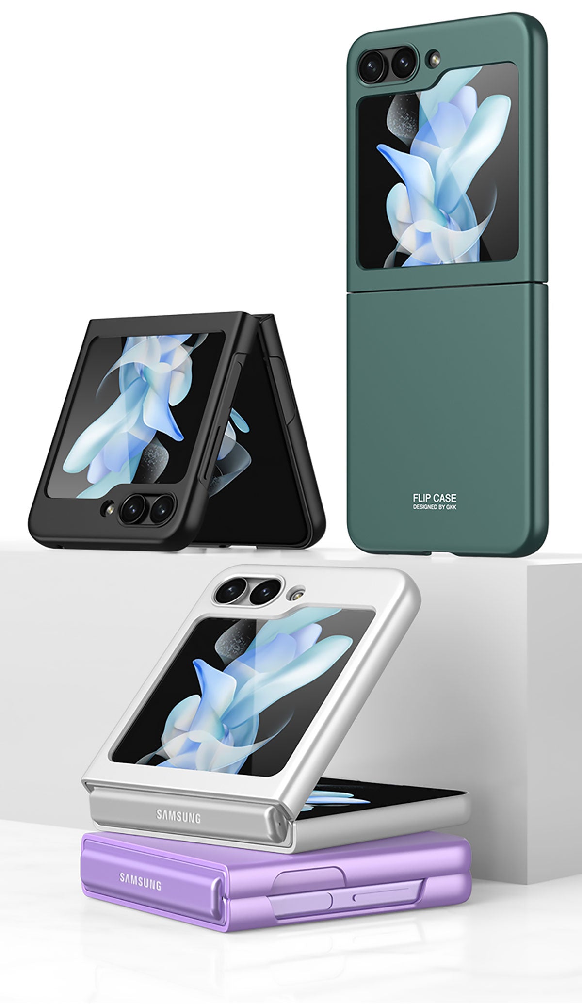 Galaxy Z Flip 5 Kılıf Zore Sert Kıpta Kapak Pembe