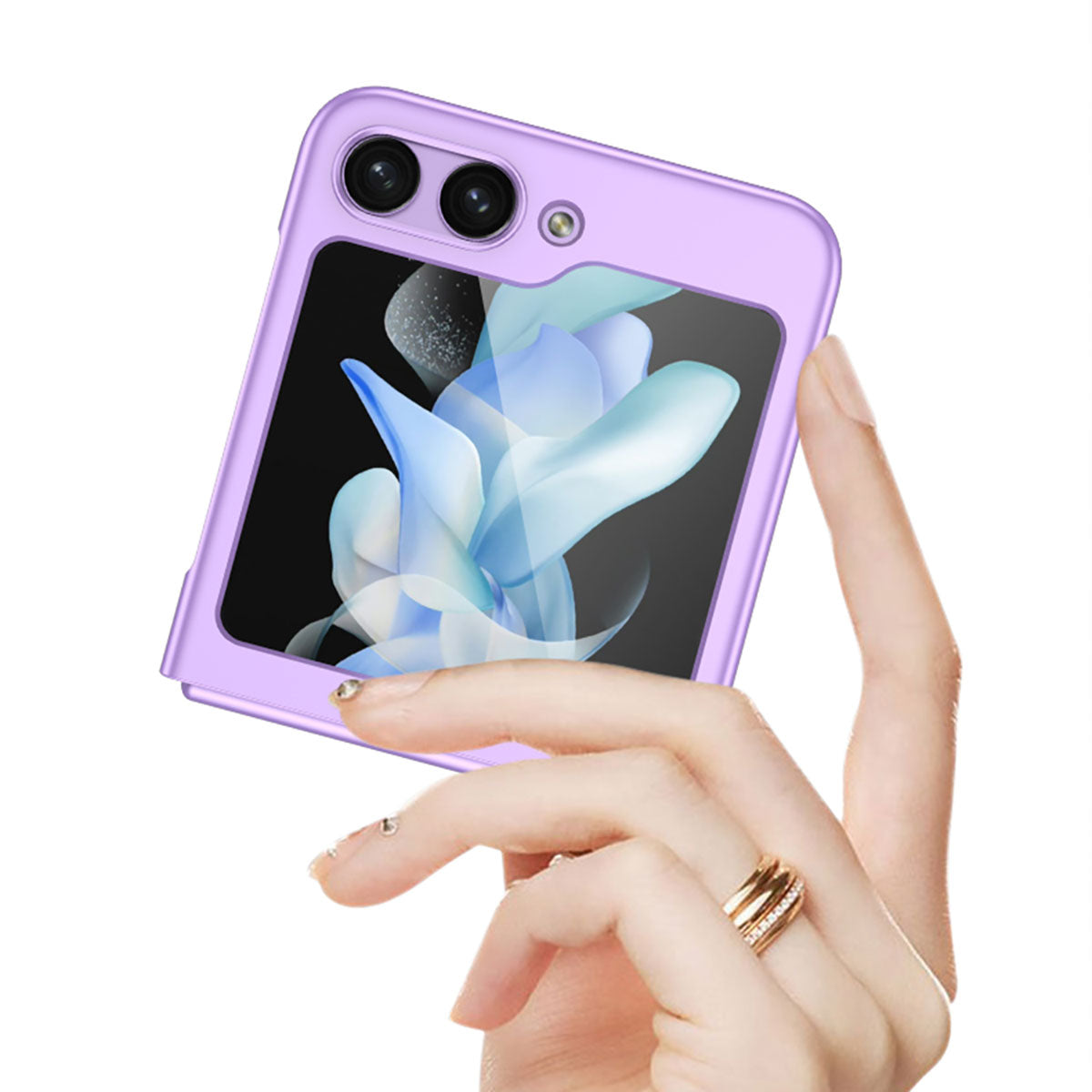 Galaxy Z Flip 5 Kılıf Zore Sert Kıpta Kapak Siyah