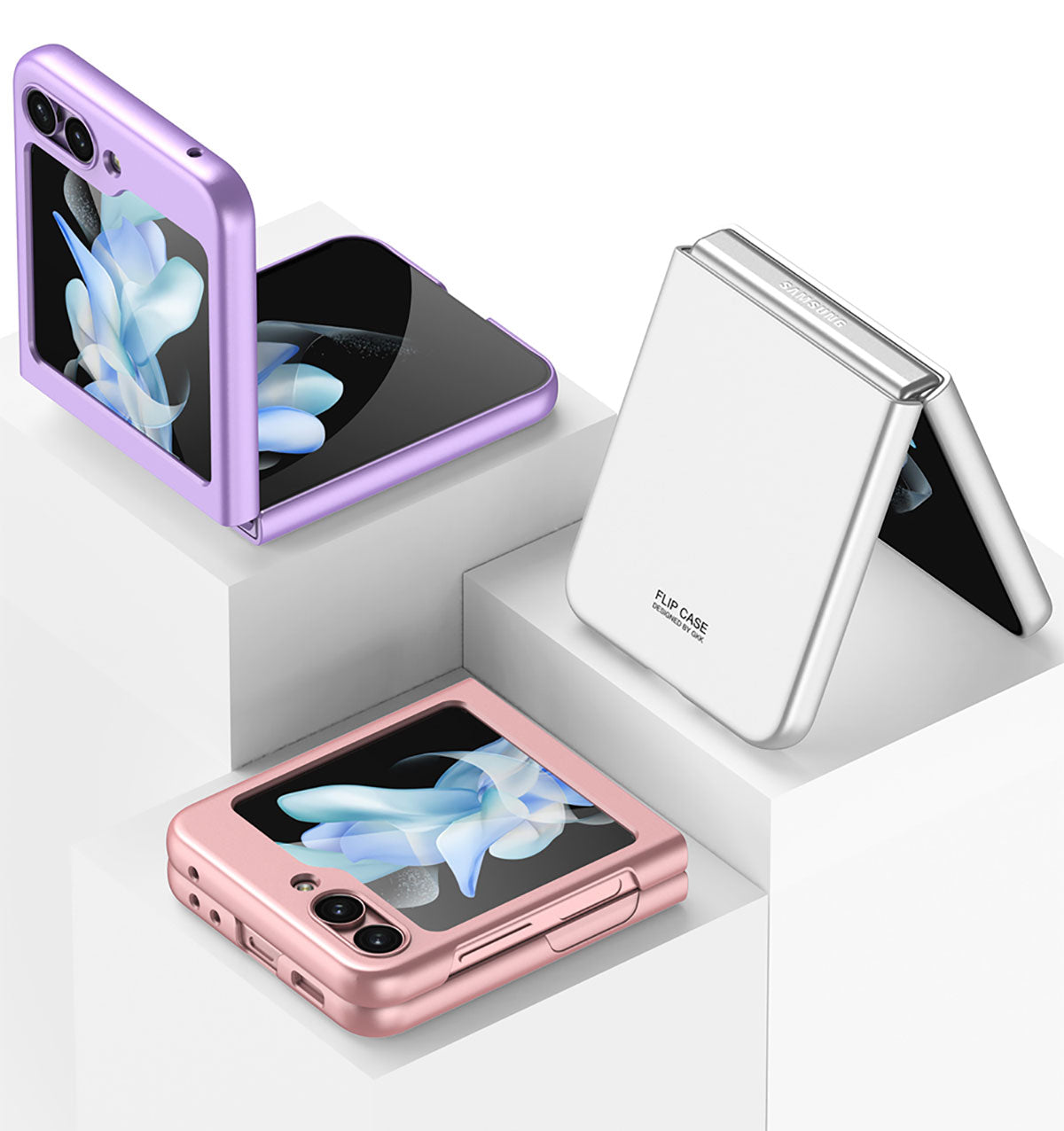 Galaxy Z Flip 5 Kılıf Zore Sert Kıpta Kapak Gümüş