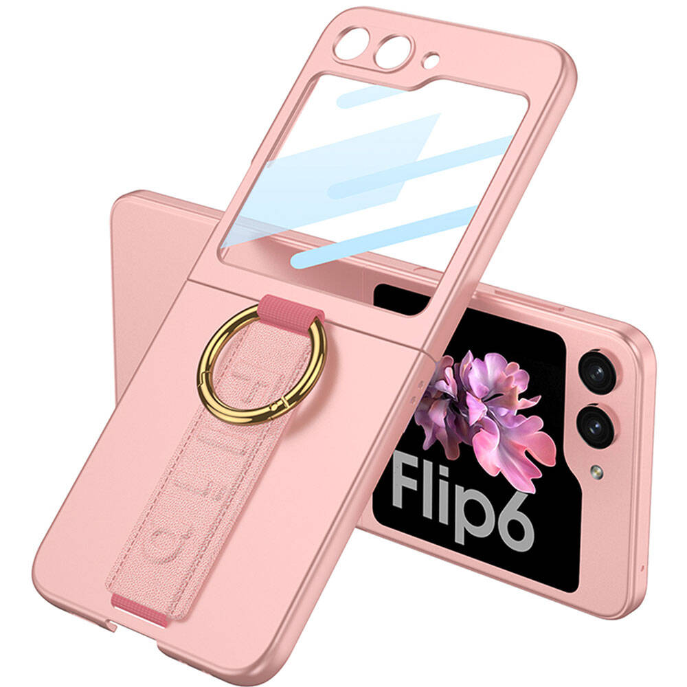 Galaxy Z Flip 6 Kılıf Kamera Korumalı Yüzüklü Zore Flip Ring Kıpta Kapak Mor