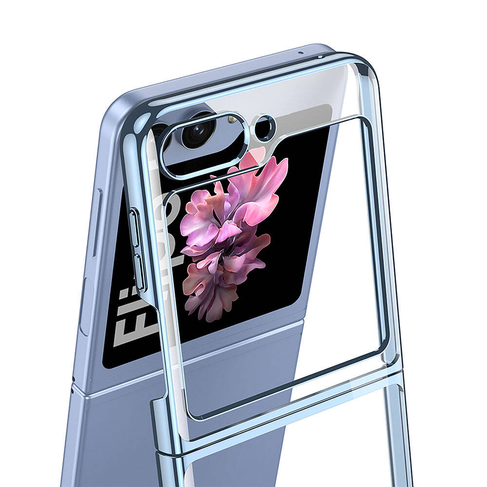 Galaxy Z Flip 6 Kılıf Zore Full Camlı Kıpta Kapak Şeffaf