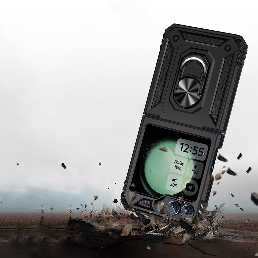 Galaxy Z Flip 6 Kılıf Zore Vega Kapak Siyah