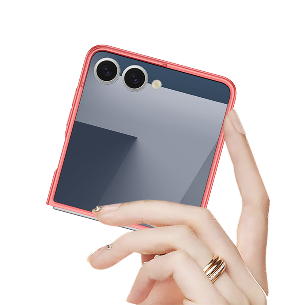 Galaxy Z Flip 7 Kılıf Wireless Şarj Özellikli Zore Kıpta M-safe Kapak Gri
