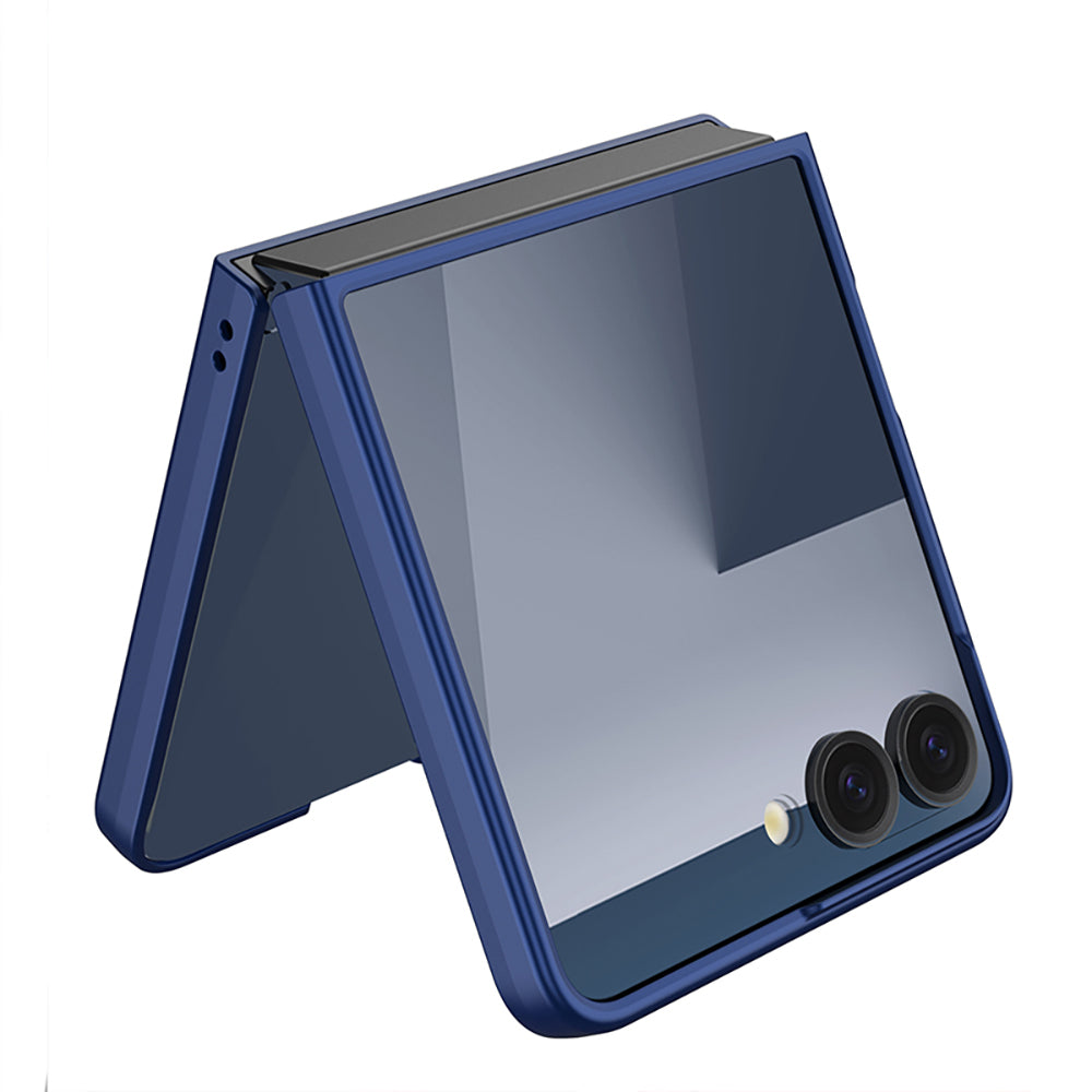Galaxy Z Flip 7 Kılıf Wireless Şarj Özellikli Zore Kıpta M-safe Kapak Gri