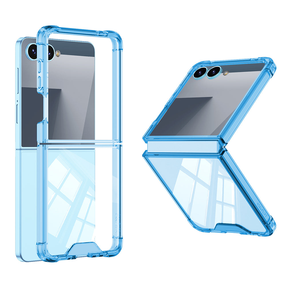 Galaxy Z Flip 7 Kılıf Zore Full Camlı Kıpta Kapak Mor