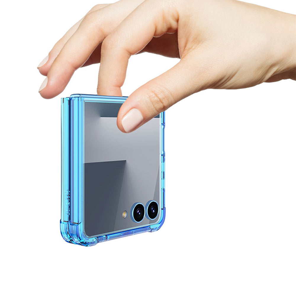 Galaxy Z Flip 7 Kılıf Zore Full Camlı Kıpta Kapak Şeffaf